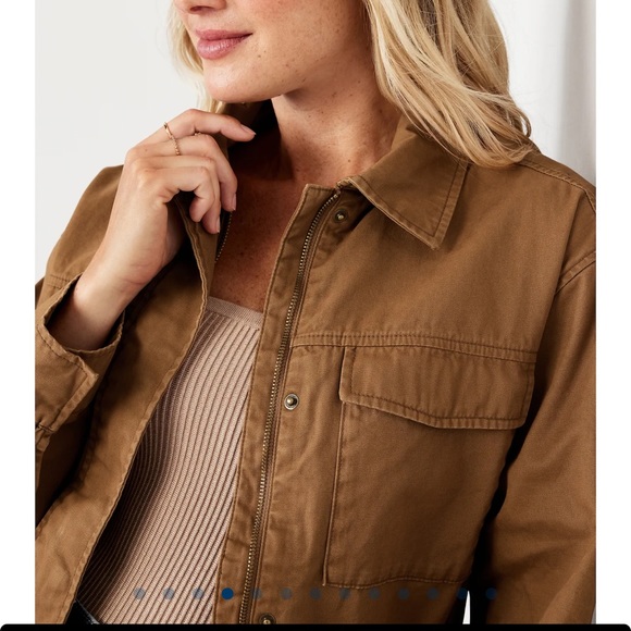 NWT OLD NAVY Cinched-Waist Utility Jacket Color: Falconry - Picture 4 of 6